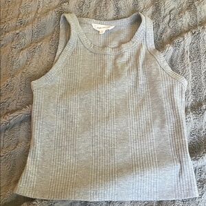 Pink Rose Light Gray Ribbed Tank Top